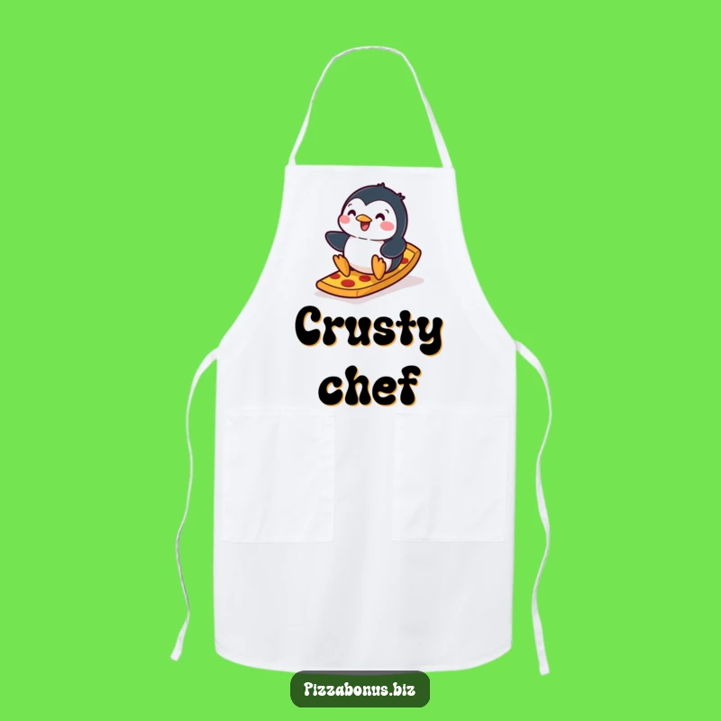 Funny Penguin Pizza Chef Apron: Cook Up Some Laughs