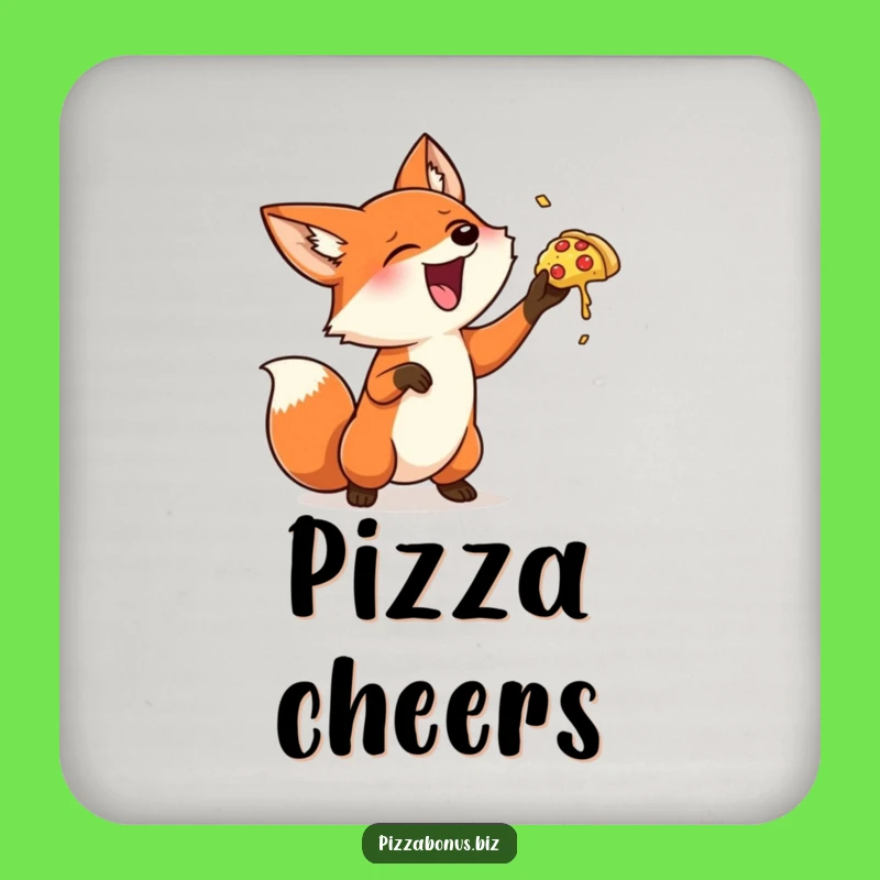 Funny Fox Pizza Coaster: Protect Surfaces with Fun