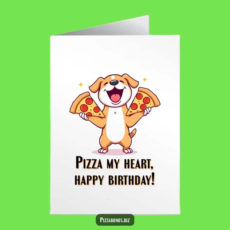 Free Printable Dog Pizza Juggling Birthday Card - Funny Downloadable Gift