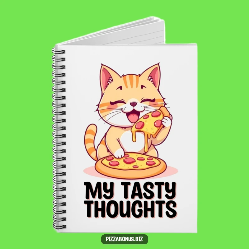 Funny Cat Pizza Devouring Notebook, Hilarious Journal for Cat Lovers